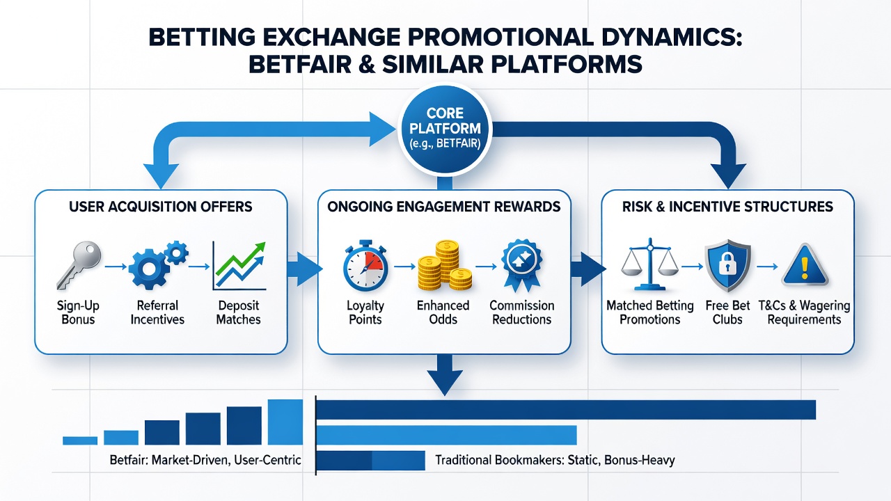 Comparison chart of promotional structures between betting exchanges and traditional bookmakers